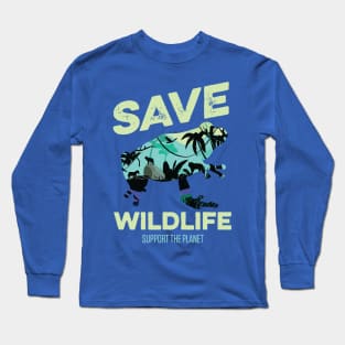 save wildlife support planet 2 Long Sleeve T-Shirt